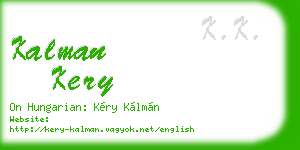 kalman kery business card